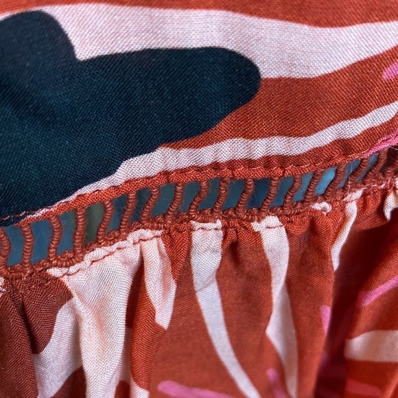 Farm Rio For Anthropologie Bruxelles Mini Dress XS Tropical Vacation Resortwear - Picture 11 of 16